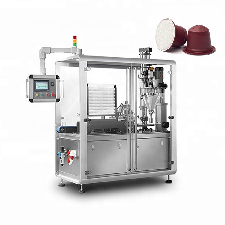 T Rotary Electric Automatic Mechanical Coffee Capsule Filling Sealing Machine for Powder Commodity Food Core Motor Component