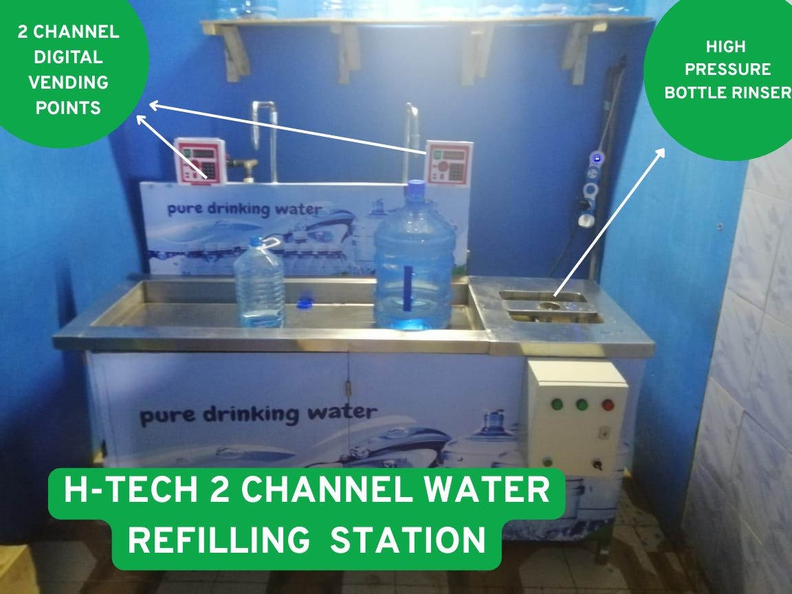 H-Tech 2-Channel Water Refilling Station | Digital Water Vending Machine
