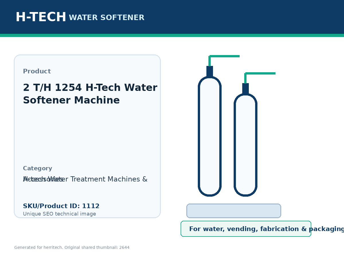 2 T/H 1254 H-Tech Water Softener Machine