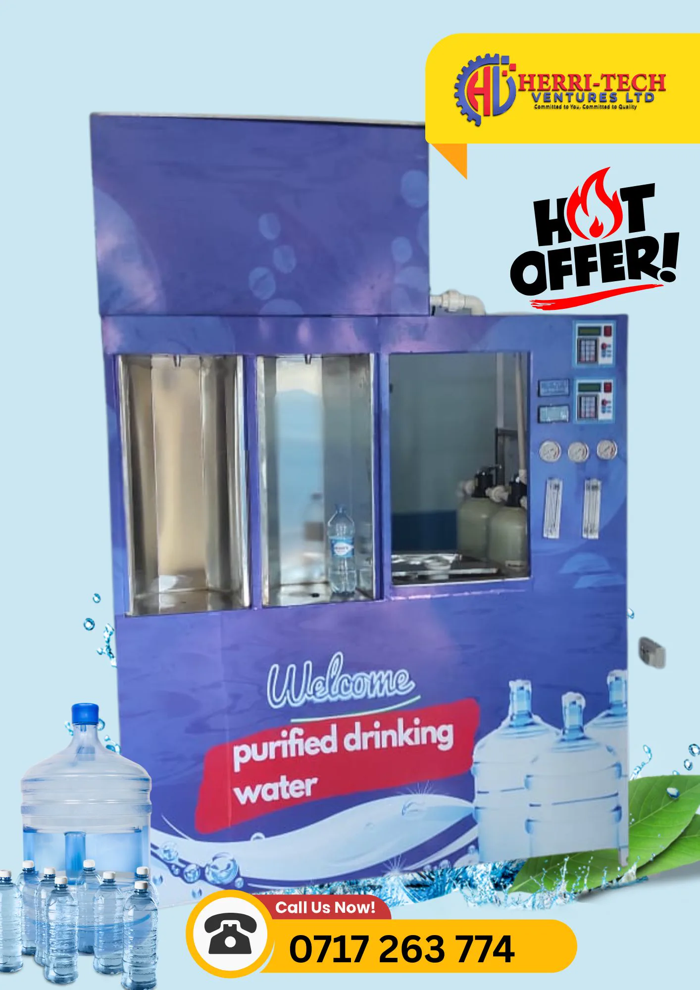 H-Tech RO Vending Station 125 LPH