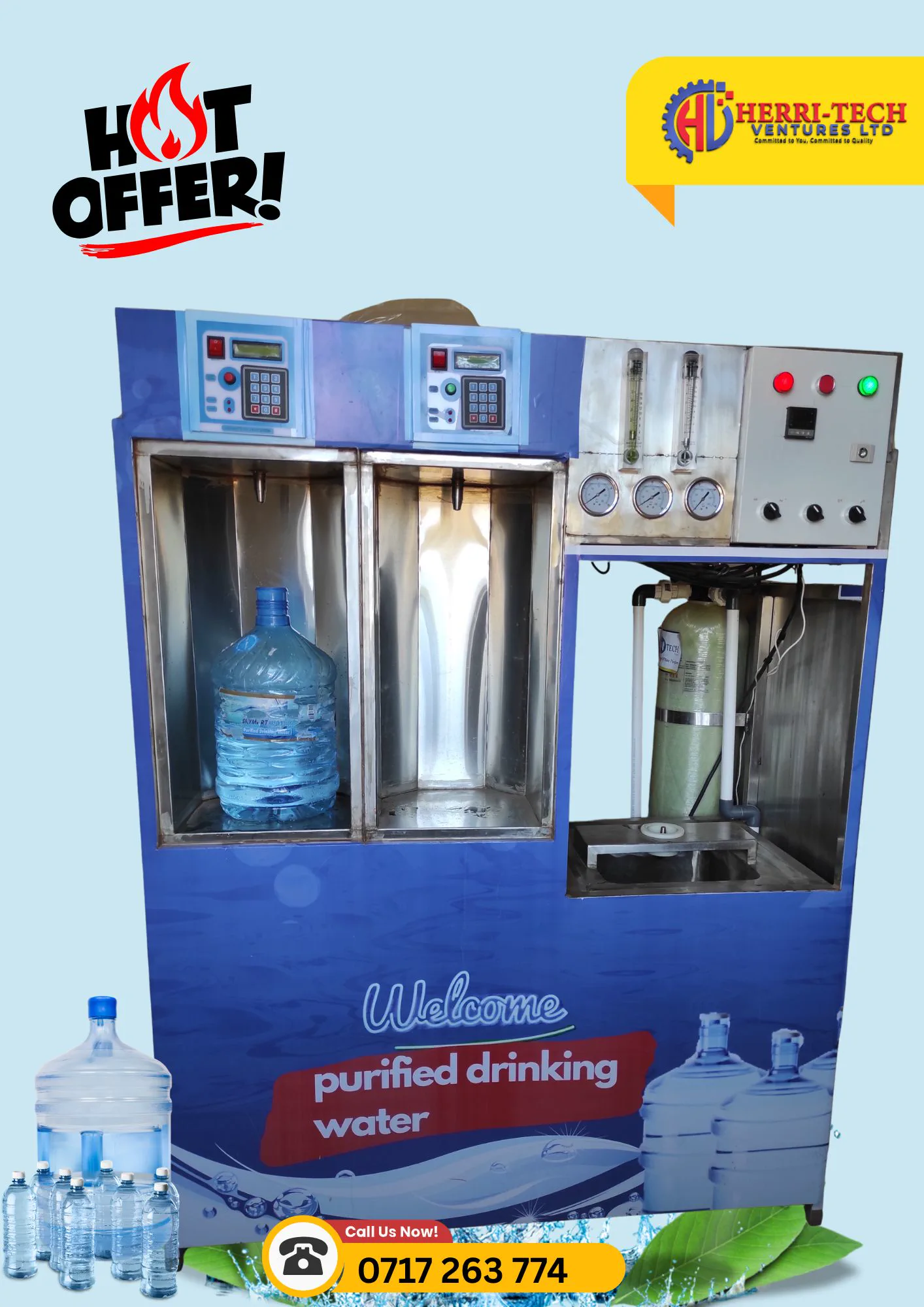 H-Tech RO Vending Station 250 LPH